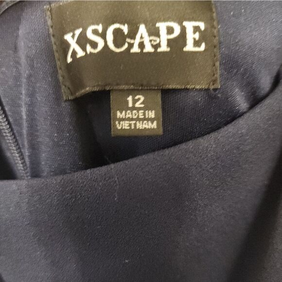 XscapeRosette Off-the-Shoulder Short Sleeve Ruffle Ruched Waist Gown Size 12 NWT - Picture 11 of 11